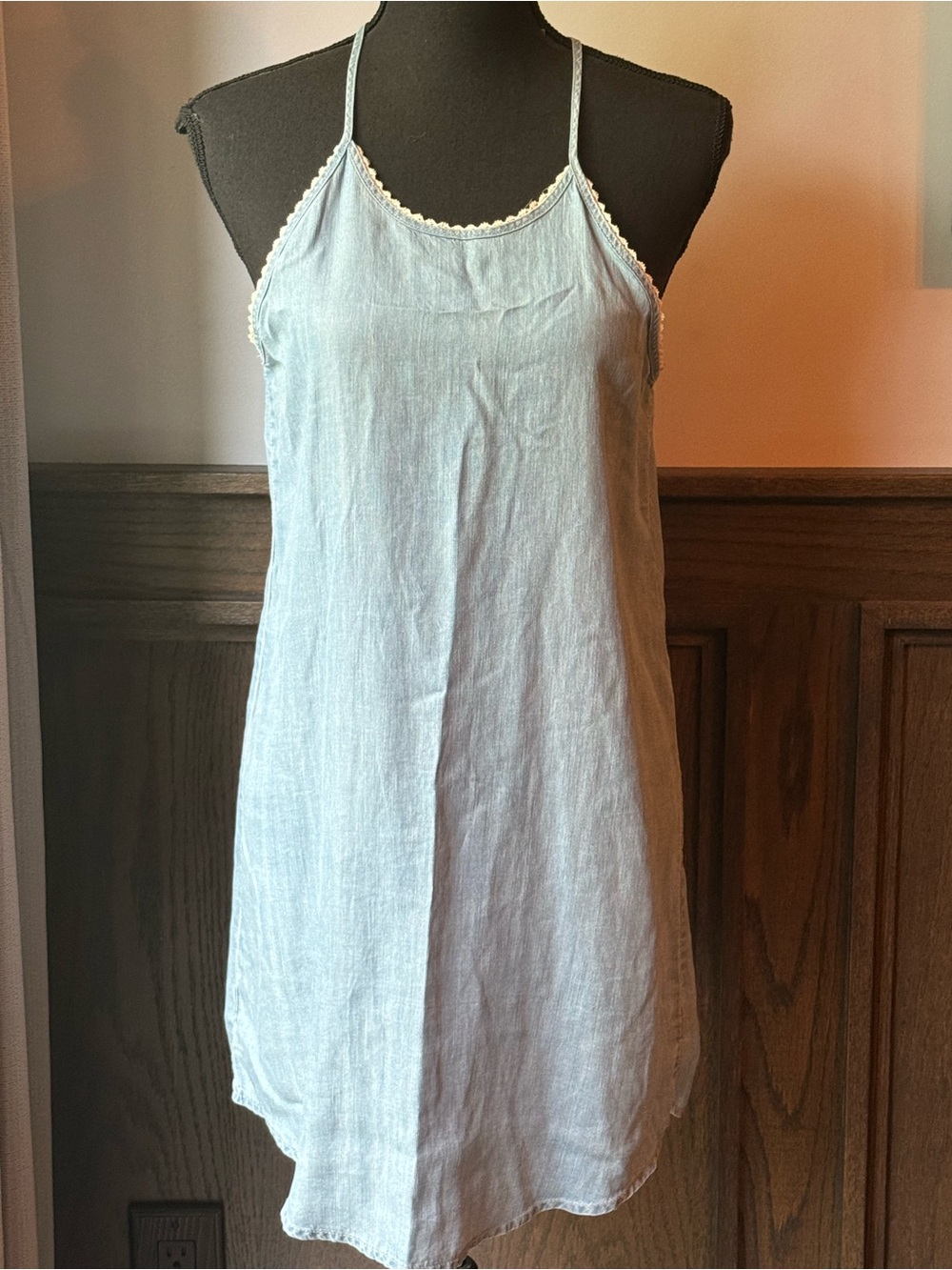 Paper Crane light blue summer dress small Euc